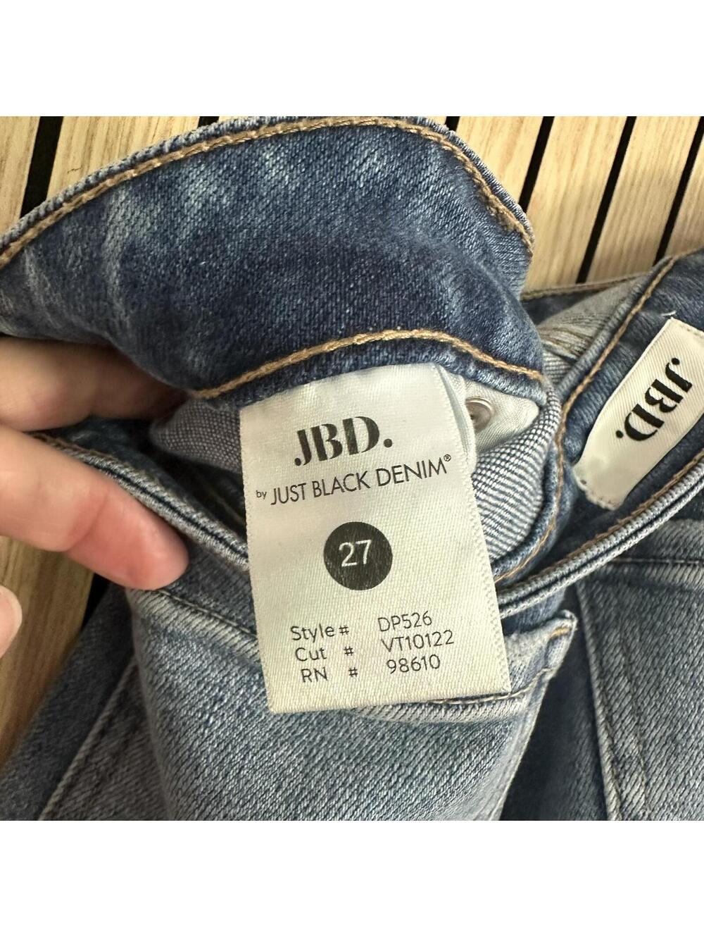 089 JBD High-Waisted Flared Blue Denim Jeans (27/6, EUC) - Picture 4 of 5